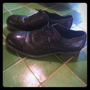 All Saints black leather oxford Men/Women boot